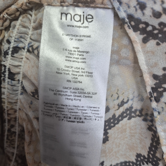 Maje Snake Print Sheer Mini Dress Size S (1) - Picture 10 of 14